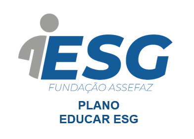 Imagem com logo do programa ESG com bonequinho cinza da Assefaz e a letras ESG em azul